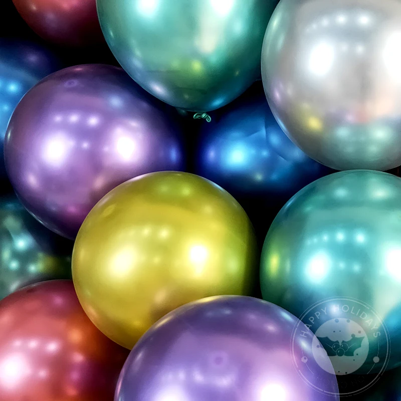 10 teile/los Chrom Metallic Silber Luftballons Geburtstag Party Helium Ballon Hochzeit Zimmer Neue Jahr Halloween Weihnachten Dekoration – Detail 2