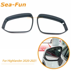 Cadre à sourcils de rétroviseur pour Toyota Highlander 2020 2021 2022, couvercle de garniture, accessoires d'intérieur en ABS chromé 