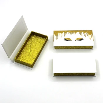 

New Eye Pattern Design Eyelash Packaging Box In Bulk Yellow Lashes Box Multicolor 10/20/30 Pieces Cheap Eyelash Packaging Box