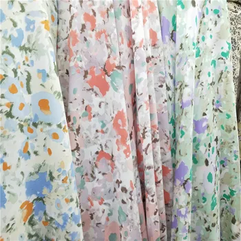 

150cm * 100cm New Style Printed Hand-Held Fireworks Silk Slim Casual One-Piece Split Skirt Lightweight Breathable Drape Fabric
