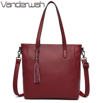 

Winter Casual Tote leather Tassel luxury handbags women bags designer large ladies hand bags for women sac a main Bolsa Feminina