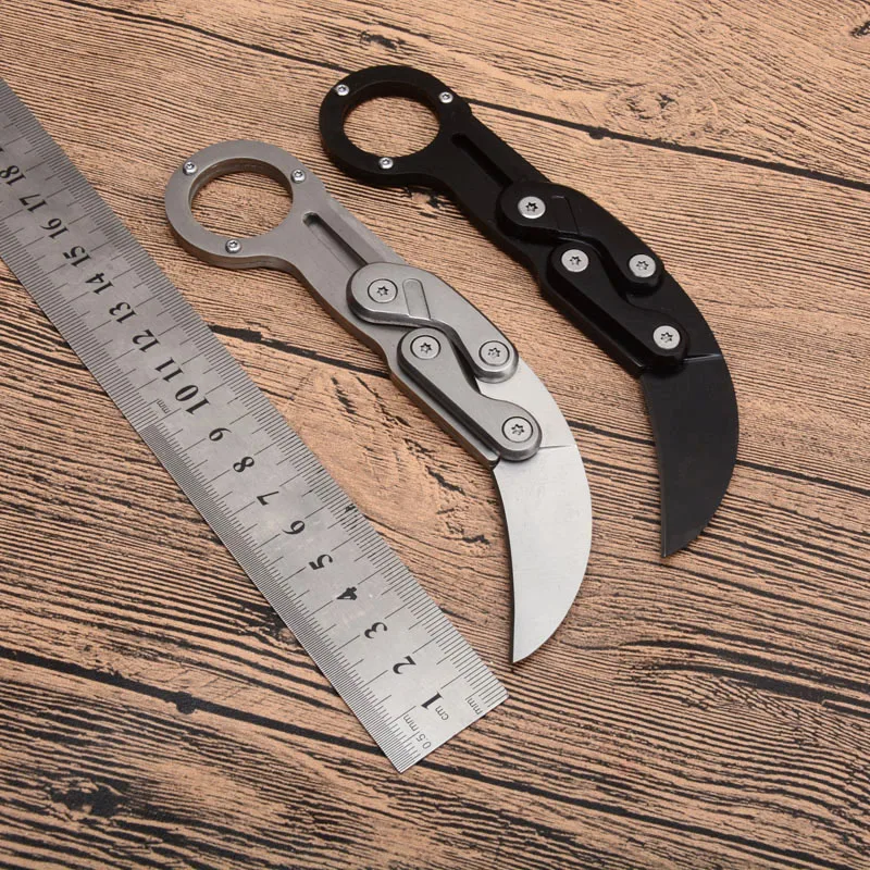 Karambit CSGO EDC инструмент 5cr15mov лезвие+ сплав алюминиевая ручка механический Тактический коготь нож открытый складной охотничий карманный нож