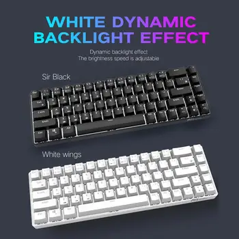 

Bluetooth 3.0 Keyboard RK855 68-Key Wireless Dual Mode Blue Red Brown Axle 68-key Gaming Games Mechanical Keyboard for Computer