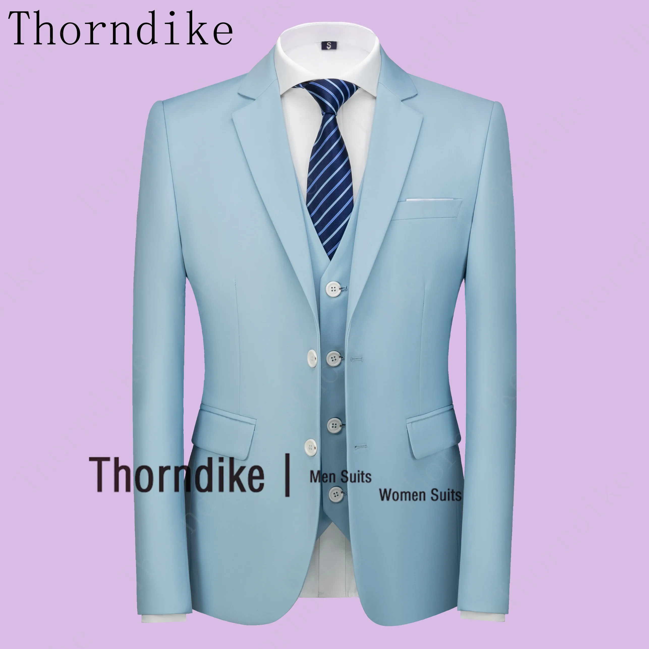 Thorndike/модный мужской костюм из 3 предметов новейшее пальто брюки повседневный