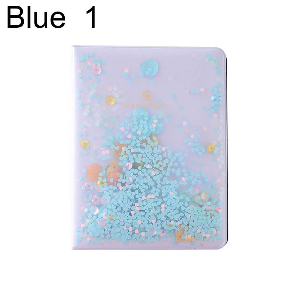64 Pockets 5 Inch Mini Films Photo Book Album Quicksand Beads For Camera Name Card Holder