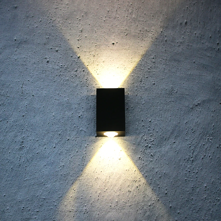Brushed Black Silver Double Heads Wall Lamp LED Up Down Wall Lights Aside Corridor Living Room Bedside Wall Light Fixture RF111