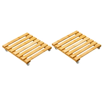 

2 Pack Plant Stand with Wheels,Mobile Flower Pot Mover Roller for Patio Outdoor Heavy Duty Plant Caddy Tray