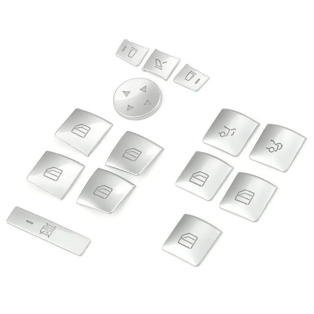 Для модели S/X/SLK/GLK X204/G500/A/B/CLA/C W204/GLA/ML/E W212/GLE W176 W246 ABS Серебристая Кнопка стеклоподъемника - Название цвета: Silver
