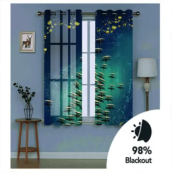 

green curtains Customized size Luxury Blackout 3D Window Curtains For Living Room