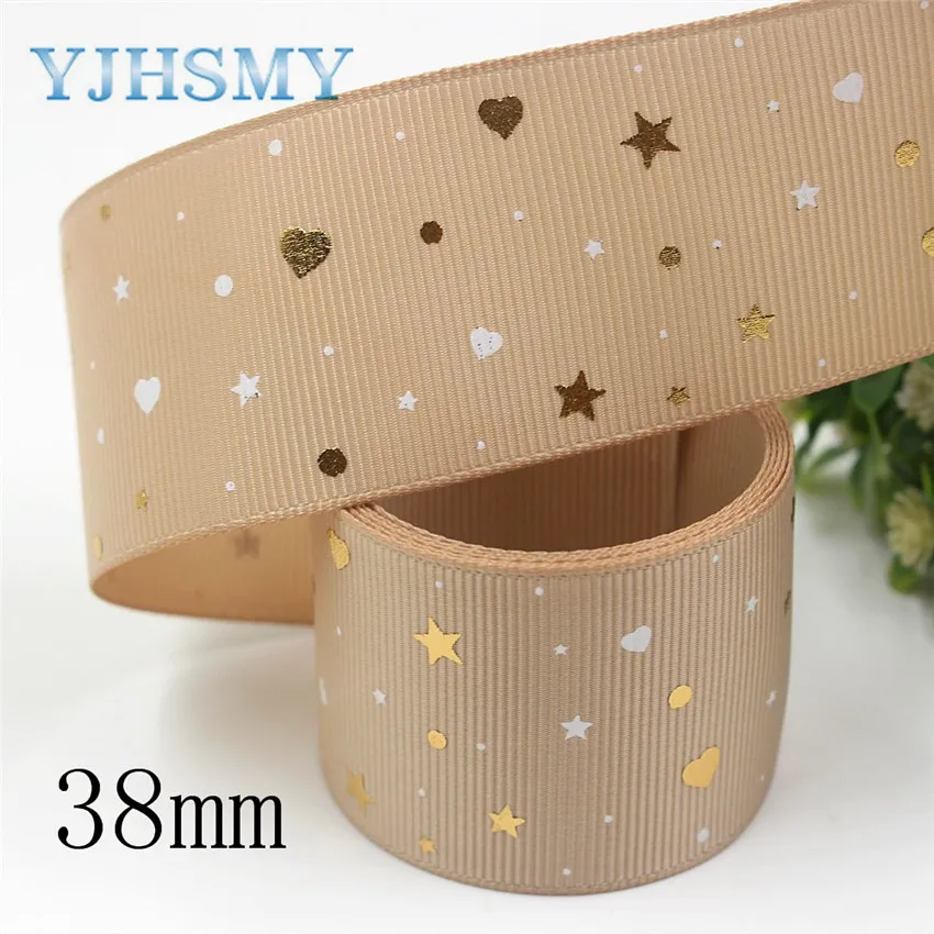 I-19910-2122 YJHMY, I-19916-2172, 38 мм, 5 ярдов флуоресцентный цвет красочные печатные корсажные ленты, DIY головной убор ручной работы подарочная упаковка - Цвет: I-19910-2122