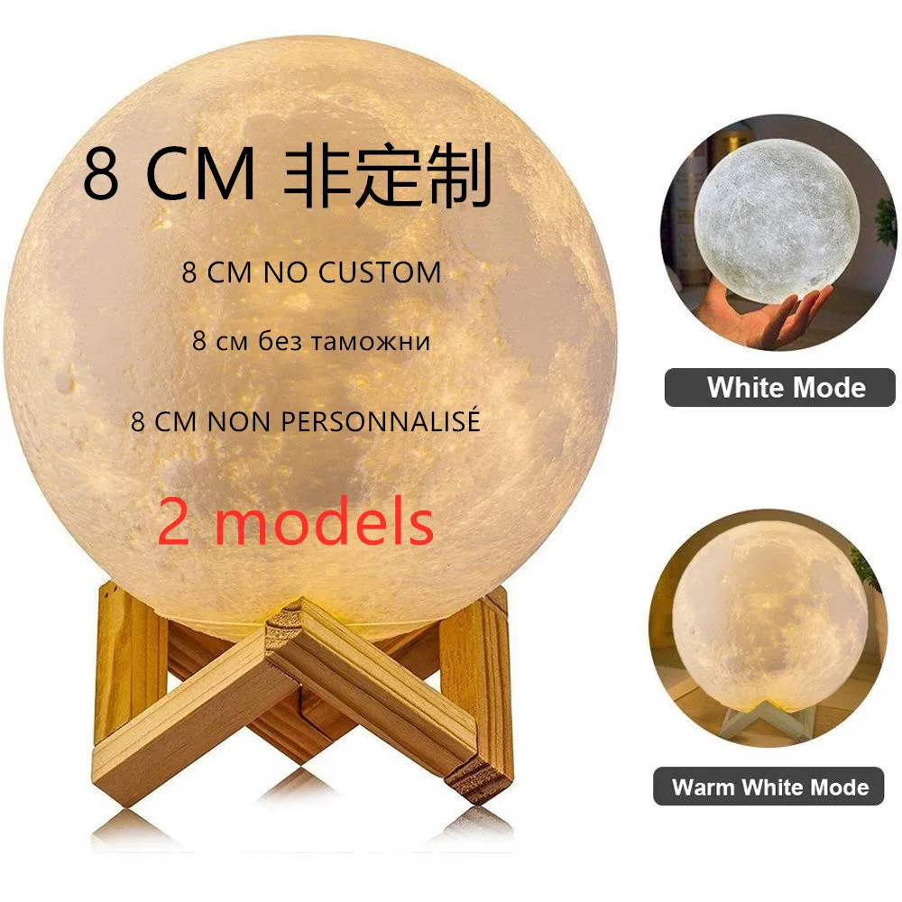 8 cm no custom 16 Цвета 3D принт светодиодный луна светильник сенсорный выключатель индивидуальные луна лампа с 24 кнопок пульта дистанционного управления для малышей и детей постарше детские украшения дома - Испускаемый цвет: 8 cm no custom