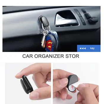 

4PCS Car Mini Interior Hanging Hanger Auto Fastener Clip Hanger Hooks Organizer Adhesive Universal Hook For Home Wall Keys