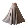 French Chic Vintage High Waisted Button Design Back Lace-Up Corset Skirt Women Autumn Winter Thick A-Line Long Maxi Wool Skirts 6