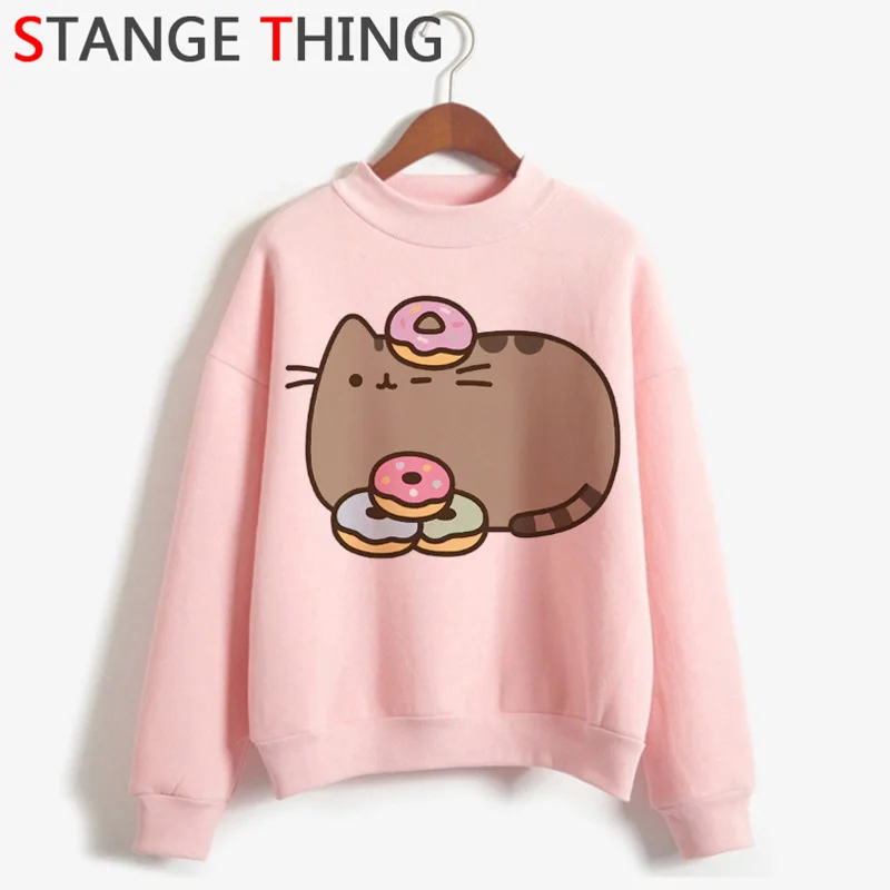 Kawaii Pusheen кошки Harajuku 90s Толстовка Женская водолазка теплая Милая графическая Ullzang толстовка модная забавная мультяшная толстовка женская - Цвет: H2947