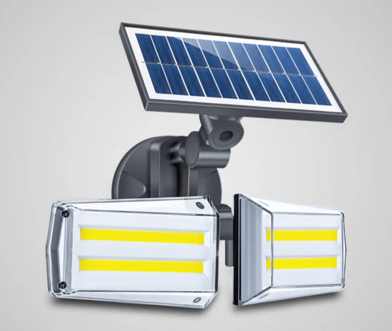 20 Вт 42LED/80COB Roatable двусторонний солнечный светильник, Радиолокационная СВЧ Индукционная Водонепроницаемая Солнечная настенная лампа, наружная садовая лампа - Испускаемый цвет: 80COB