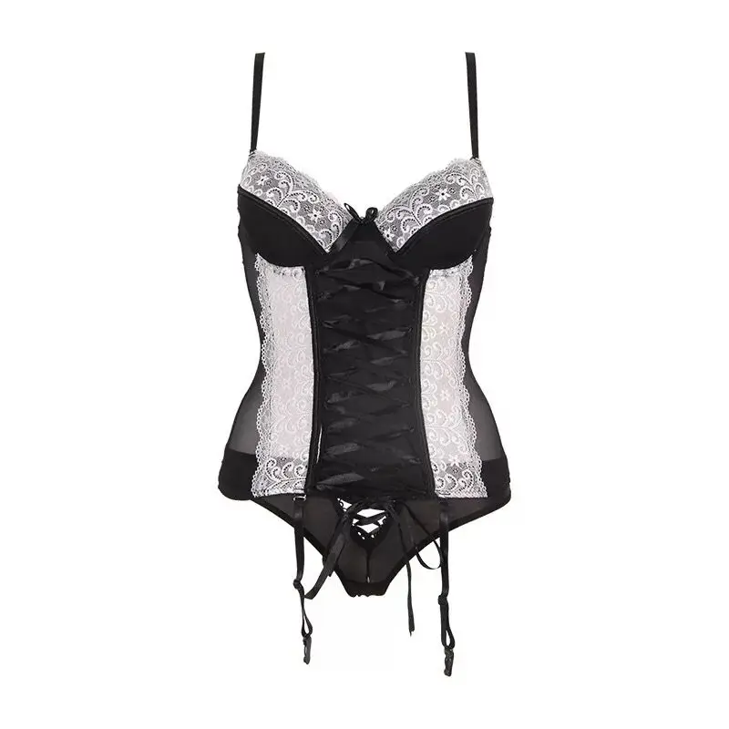 White and Black Anlito, новинка, сексуальный кружевной боди с лямкой через шею, Женский обтягивающий комбинезон с вырезами, черный комбинезон, боди, женские комбинезоны, сетчатый комбинезон - Цвет: White and Black