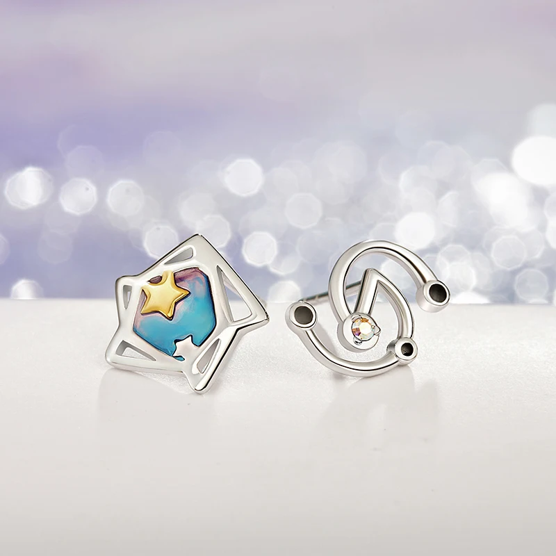 

Thaya Star Trek Gradient Colour Earring Asymmetrical S925 Silver Earrings for Women Original Design Jewelry Gift