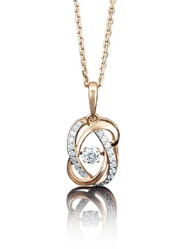 

Yuz platinum pendant with Swarovski crystals in red gold