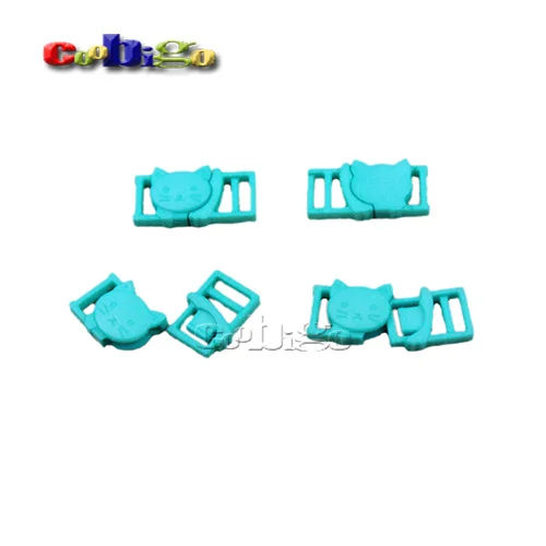 Turquoise 50 шт пластиковые цветные 3/" Кошачьи головы безопасные отрывающиеся пряжки для нижнего белья Домашние животные воротник и сумка тесьма аксессуар для одежды сделай сам - Цвет: Turquoise