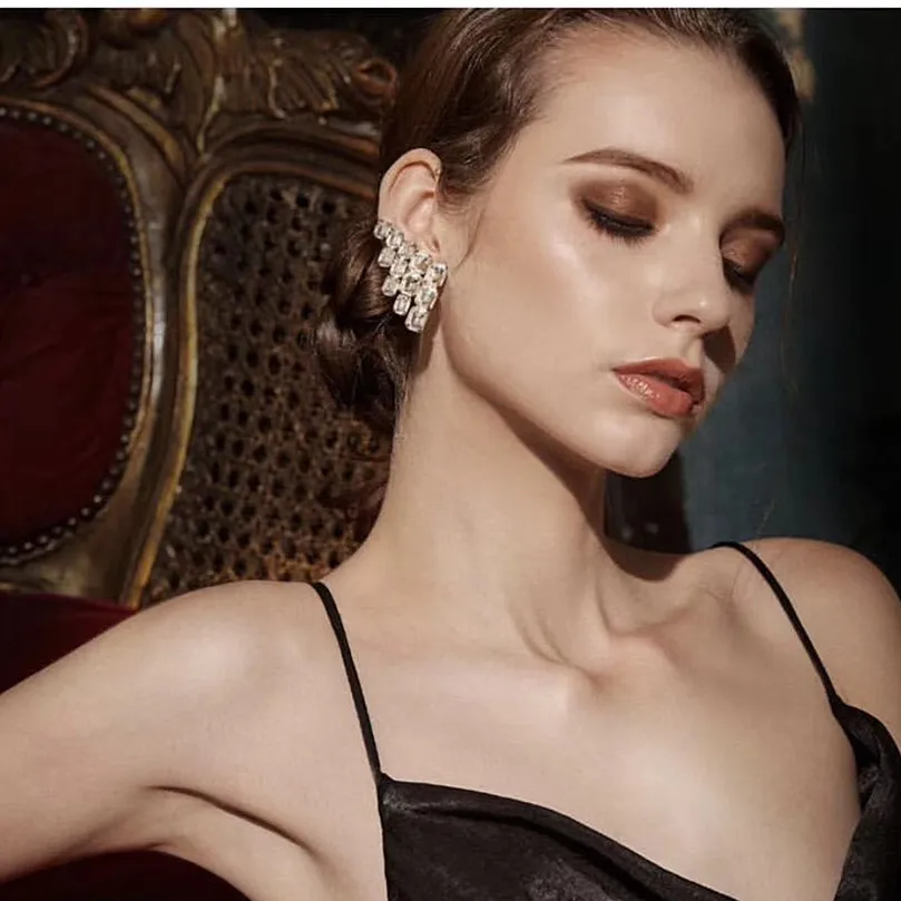 Высококачественные стеклянные стразы женские серьги аксессуары Мода Девушки Коллекция серьги ювелирные изделия оптом