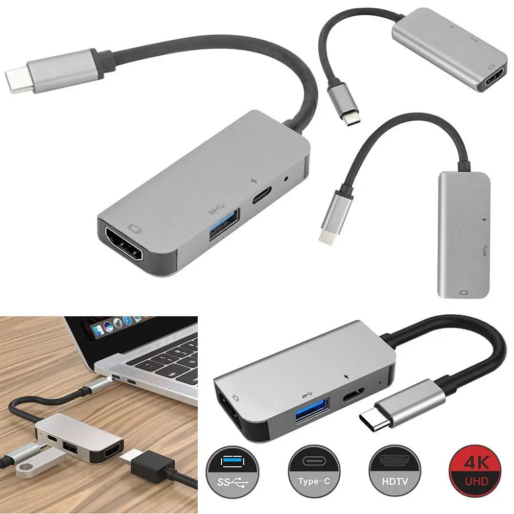 Usb type C к HDMI Thunderbolt 3 адаптер станция dex с HDMI USB 3,0 порты для MacBook Pro VGA кабель MateBook