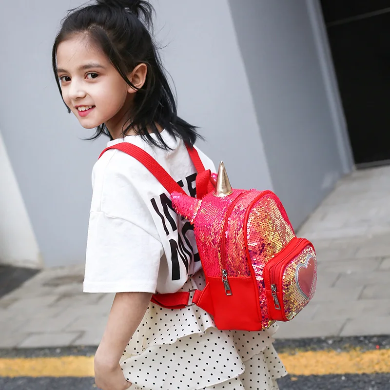 

New Style Sequin Colorful Small Bookbag Multi-color Selectable Cartoon Cute Backpack CHILDREN'S School Bags Customizable