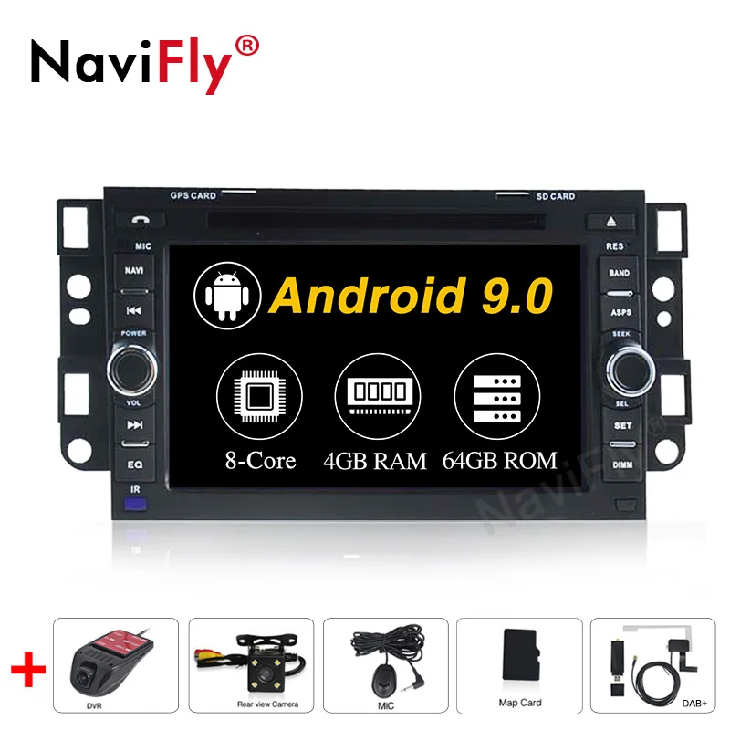 2din 4+64G Android 9.0 Car radio dvd palyer GPS Navigation For Chevrolet Captiva Aveo Epica Spark Optra Tosca Kalos Matiz Lova - Цвет: 8Core Camera DVR DAB