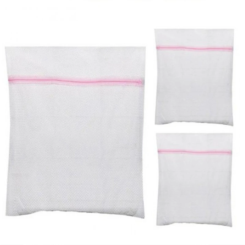 Zippered Mesh Laundry Wash Bags Foldable Lingerie Bra Socks Underwear Washing Machine Clothes Protection Net Travel Storage Bag