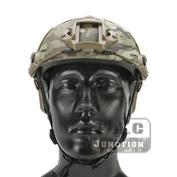 

Emerson Tactical PJ Type Fast Helmet Bump PJ Type Combat Airsoft Lightweight Modular OPS Helmet w/ NVG Shroud + Side Rail