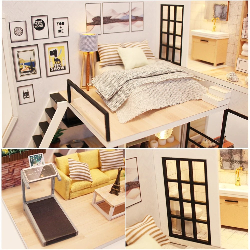 Doll House Furniture Miniature Dollhouse DIY Miniature House Room Box Theatre Toys for Children Casa DIY Dollhouse M38