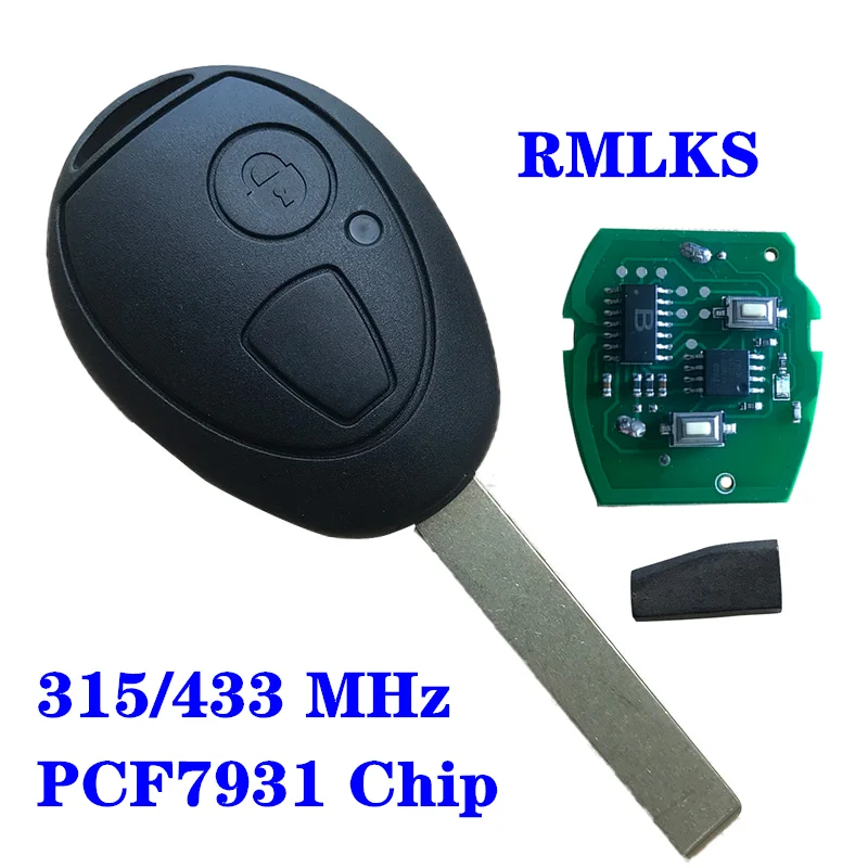 Для BMW для MG7 S One R50 R52 R53 2 кнопки дистанционного ключа Fob 433 МГц 315 с кодом ID73 PCF7931
