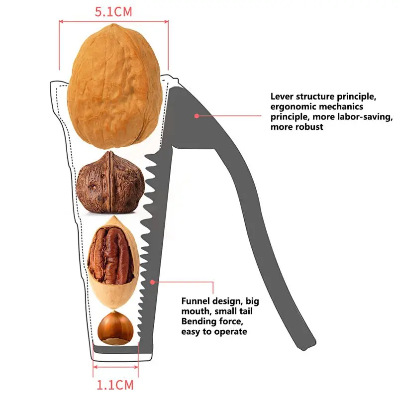 1 шт. Щелкунчик Шеллер трещины бытовые грецкие орехи Пекан Фундук клип кухонная ореховая крекер нож с зажимом для каштанов кухонные аксессуары