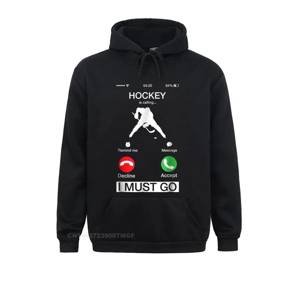 Hockey Is Calling And I Must Go Funny Phone Screen T-Shirt__21314 Hoodies for Men Simple Style Sweatshirts Oversized Clothes Long Sleeve Hockey Is Calling And I Must Go Funny Phone Screen T-Shirt__21314black