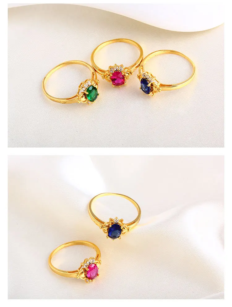 

Gold-plated fashion ruby premium ring Vintage fashion temperament ring