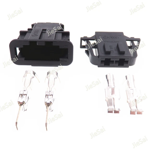 2 Pin Auto Wire Cable Connector with Terminals 1J0972752 Male Female  Interface Wiring Socket For Audi VW 1J0972762