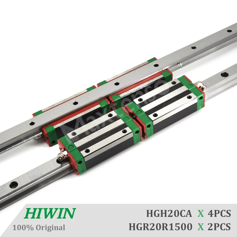 HIWIN HGR20 Length 1500mm HGH20CA Linear Guide Rail and Blocks Carriage Linear Guideways Machine Center CNC with High Quality