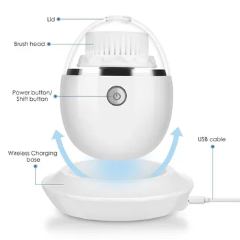 

Electric Facial Cleansing Brush Sonic Vibration Massager Pore Face Cleansing Device Silicone Face Brush Washing