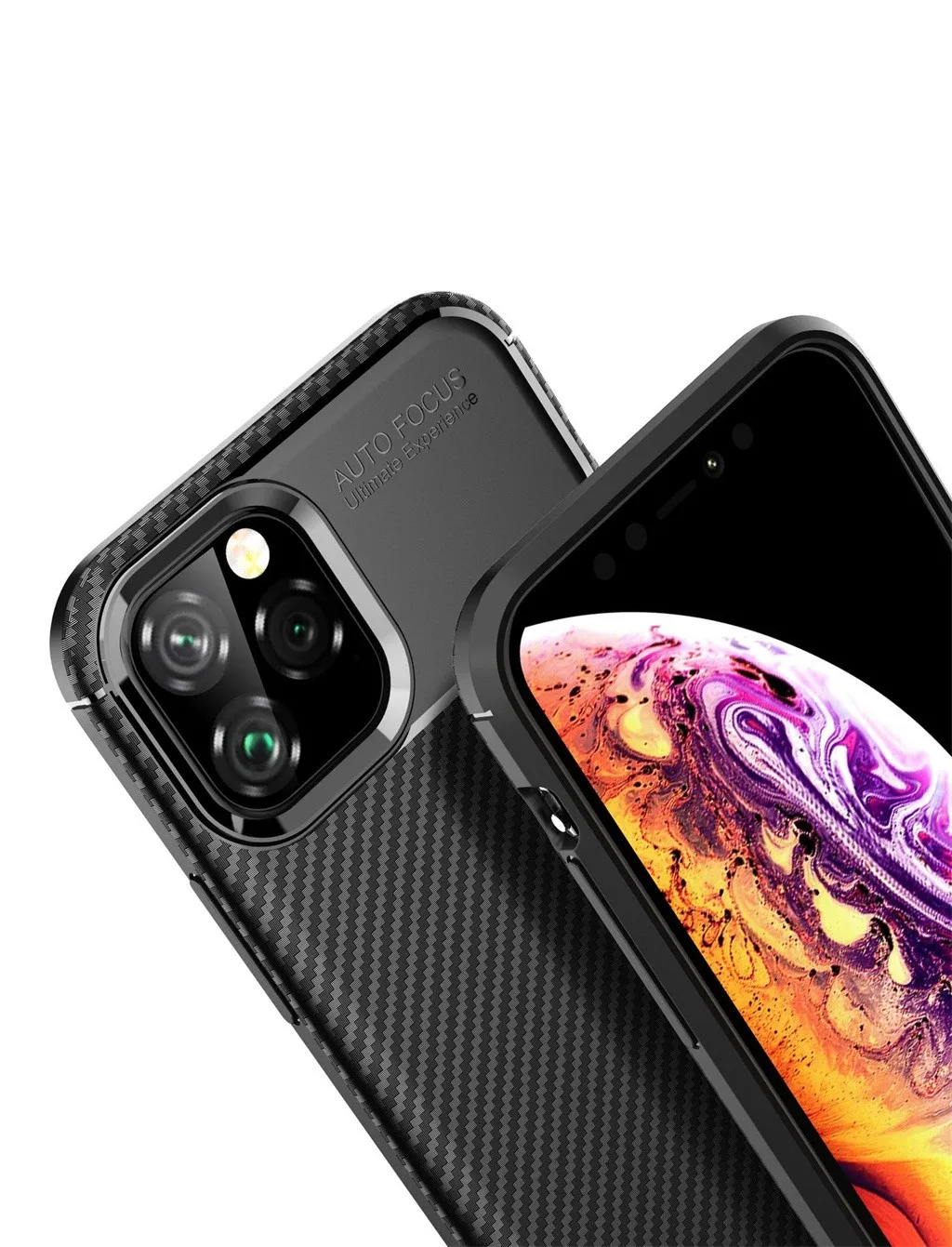 Чехол для телефона для IPhone 11 Pro 11 Pro MAX Модный карбоновый+ защитный силиконовый из ТПУ чехол s для 11
