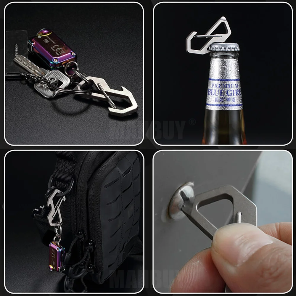 Titanium Alloy Keychain Carabiner With Bottle Opener For Everyday Carry  Office Multifunctional Camping Supplies - AliExpress