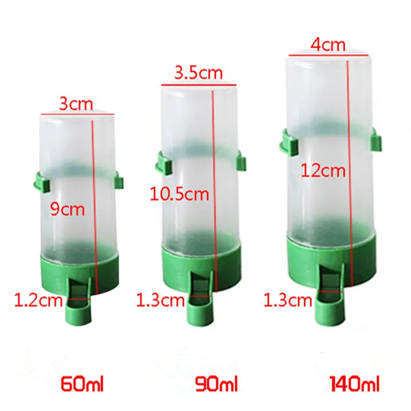 

Plastic Bird Water Drinker Feeder Waterer with Clip Pet Bird Supplies Dispenser Bottle Drinking Cup Bowls For Pet Parrot Cage