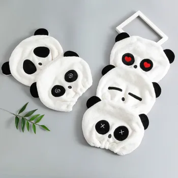 

1pc Cartoon Cute Panda Shower Cap Microfiber Hair Turban Quickly Dry Hair Hat Wrapped Towel Bathing Shower Cap Bathroom Cap