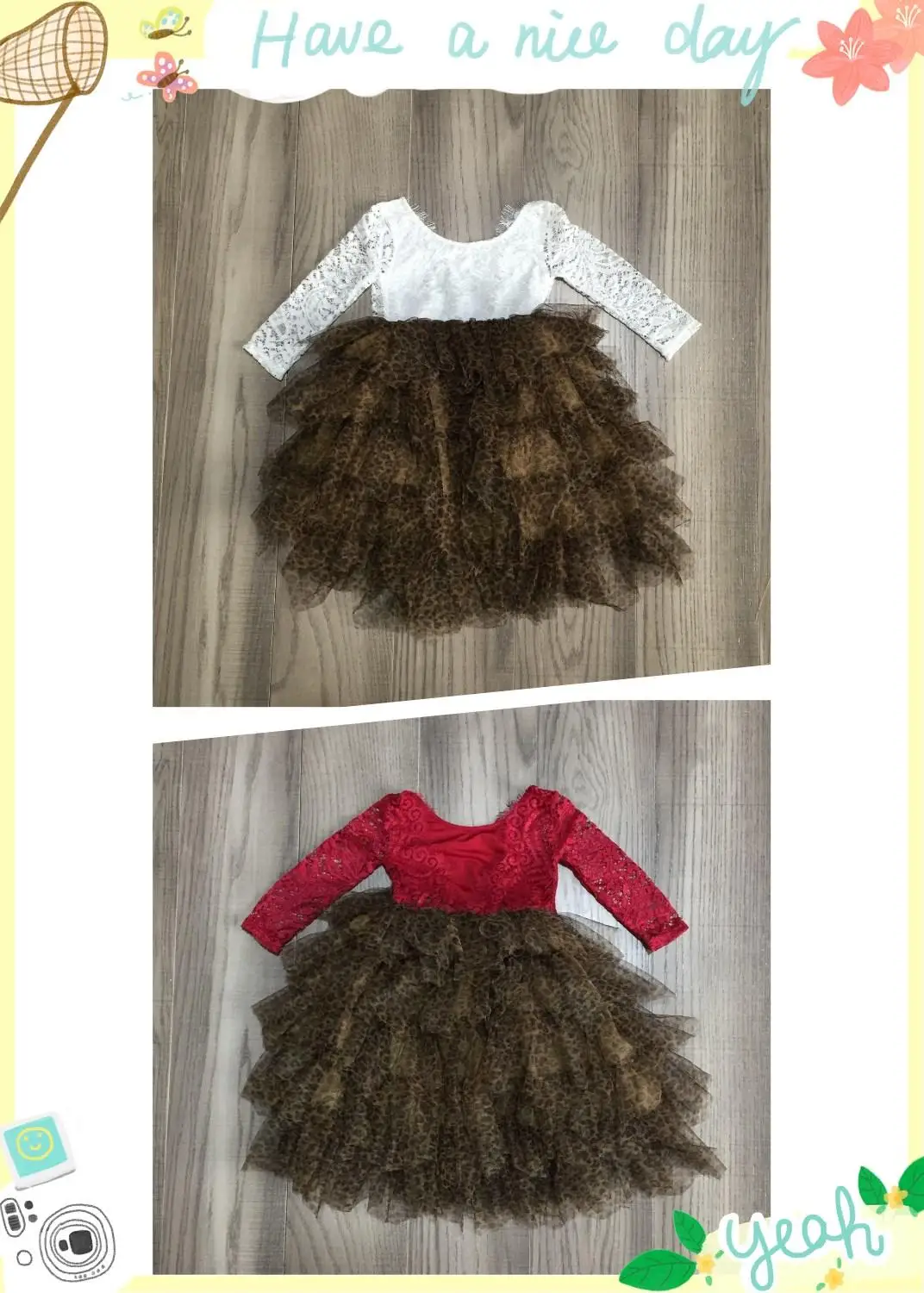 Одежда для маленьких девочек осенне-зимнее платье газовая юбка красное/белое с