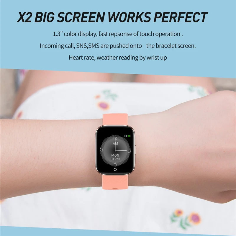 ESEED X2 Smart watch men IP68 Waterproof heart rate monitoring Fitness Tracker 1.3 inch large screen smartwatch