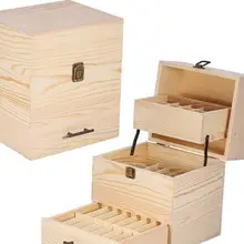 Деревянный ящик для хранения эфирного масла, органайзер с несколькими лотками-3 яруса для хранения ювелирных изделий, контейнер для вещей