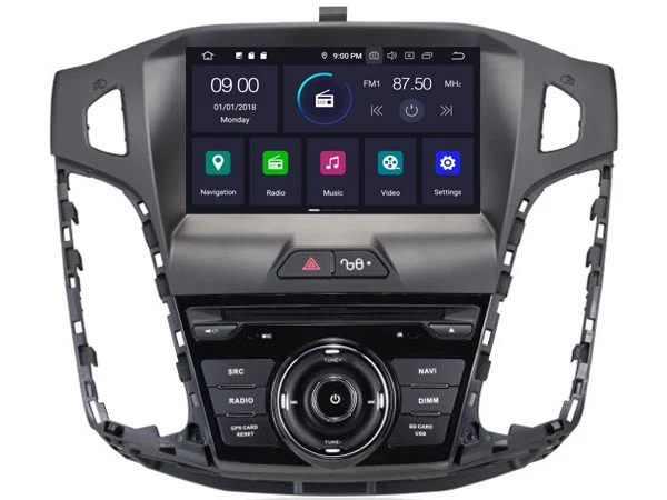 RUISO 4g+ 64g 8-Core автомобильный DVD плеер Android 9,0 для Ford Focus автомобиль мультимедийный DVD Авто Радио Стерео 1080P GPS wi-fi DVR dab obd ips