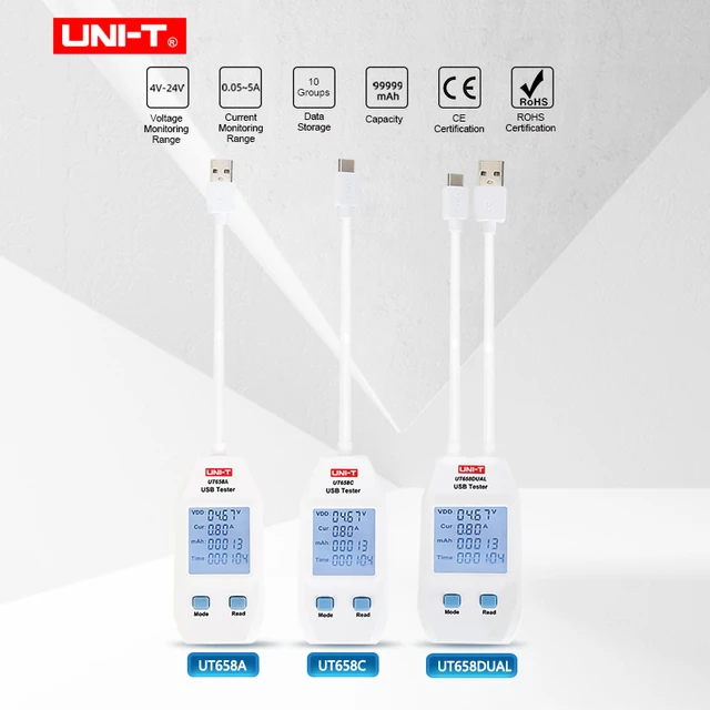 UNI-T UT658C Digital LCD USB Testeur DéTecteur Tension Courant