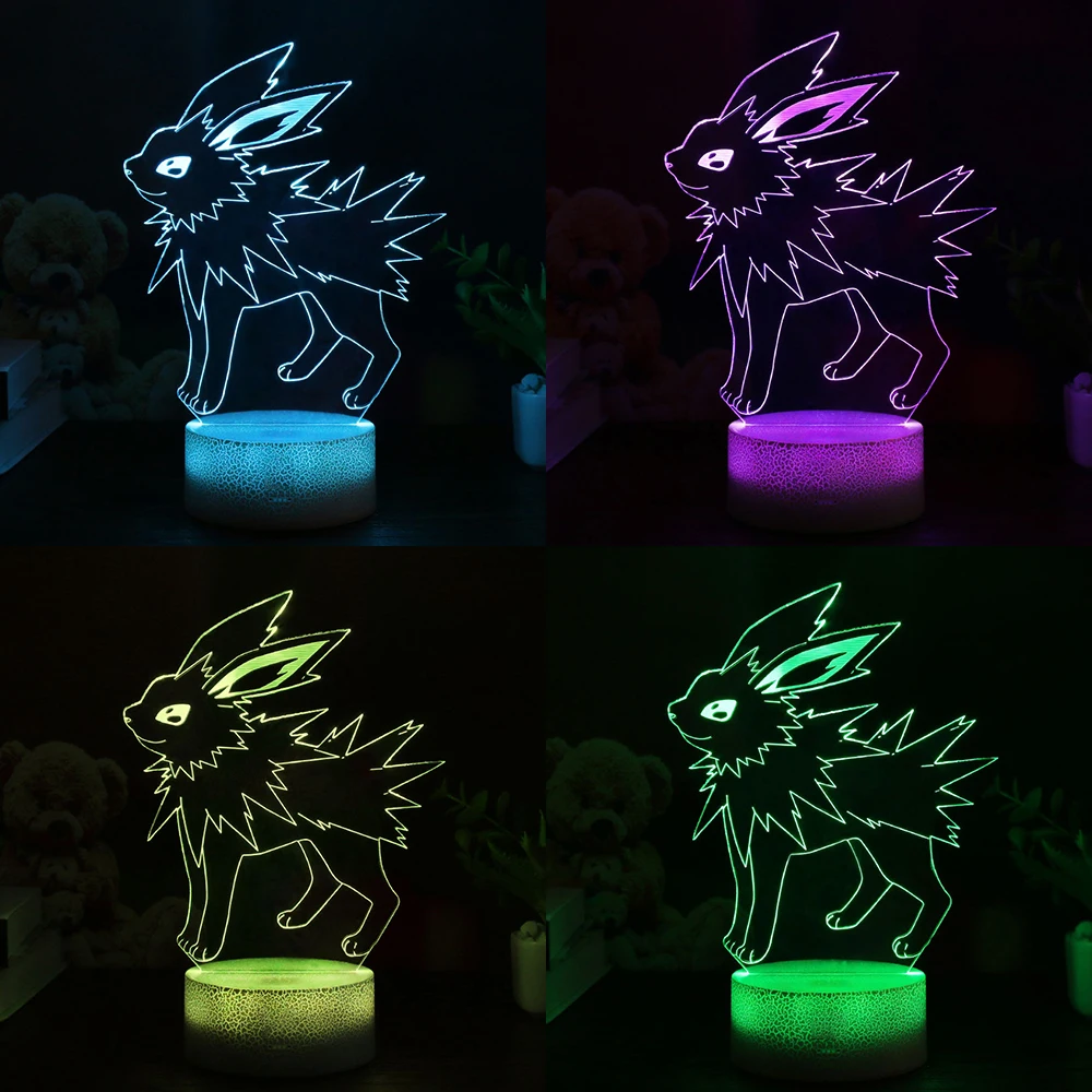 Мультяшная игра Покемон 3D лампа Eevee декоративная настольная лампа Umbreon Vaporeon Espeon роль Красочный ночник детский подарок