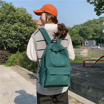 

2020 Hot-Selling Fashion Popular Korean Women's New Backpack Casual Large-Capacity Simple Solid Color Breathable Waterproof