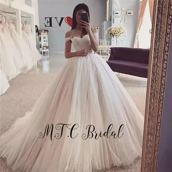 

Elegant Ivory Tulle Long Prom Dresses Crystals A Line Floor Length High Quality Evening Party Gowns 2019 Ballkleider Lang