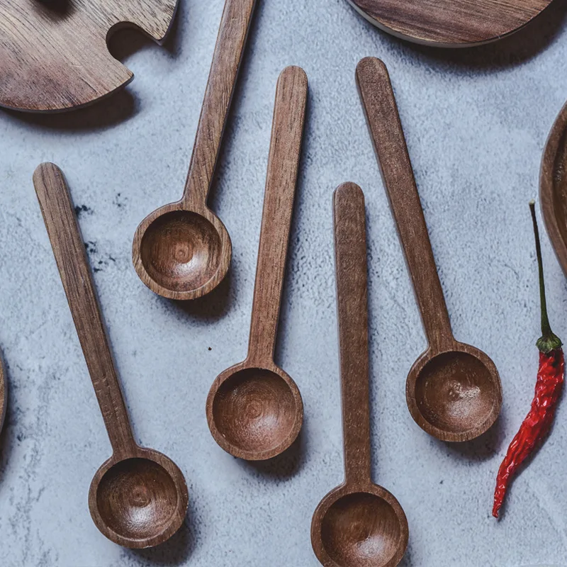 3pcs Spice Jars Container Set with Spoon Wooden Lid Airtight Glass Jar Salt Sugar Pepper Herbs BBQ Seasoning Bottle Kitchen Tool